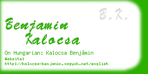 benjamin kalocsa business card
